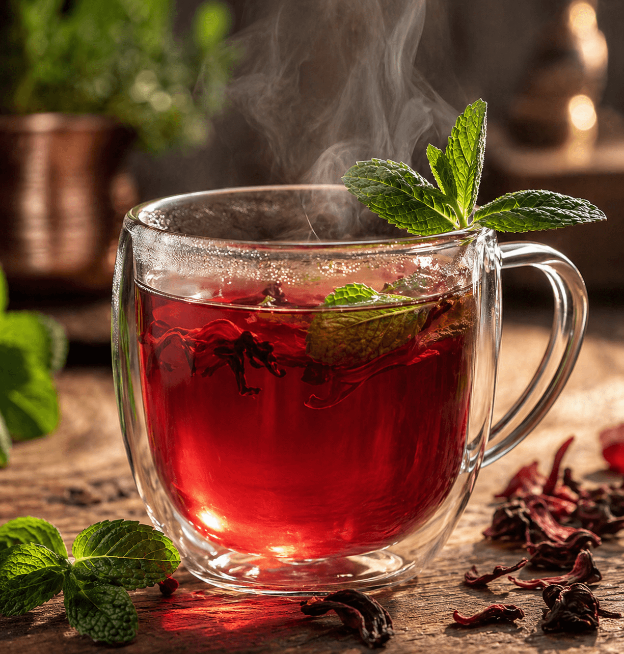 Tasse en verre avec liquide brun